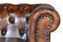 Giner y Colomer Sofa Chester 3 Places en Cuir Brun Vieilli - Canapé en Cuir Naturel Marron (76x200x85 cm)